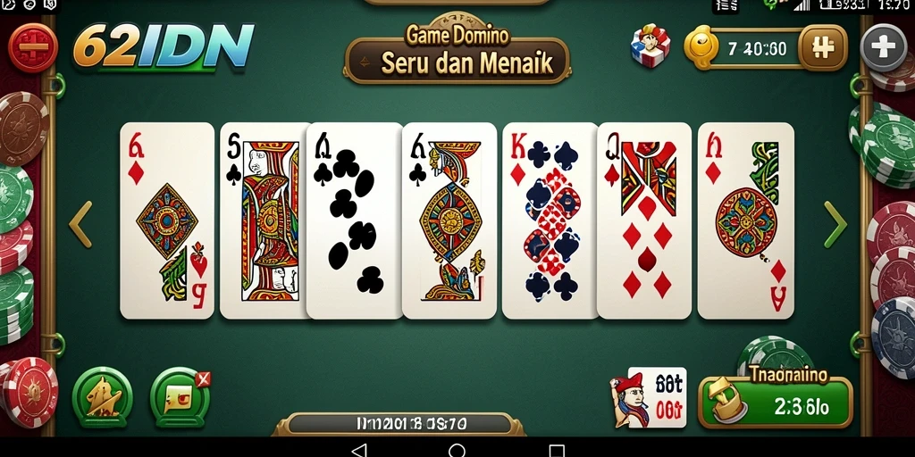 Tampilan gameplay menarik dalam permainan Domino 62IDN.