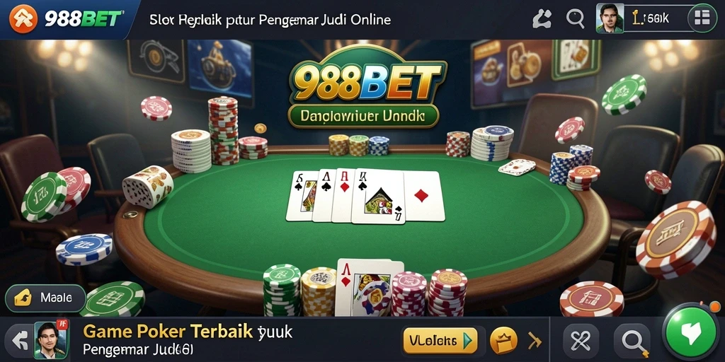 Gameplay Poker yang mendebarkan di 988BET dengan tampilan menarik.