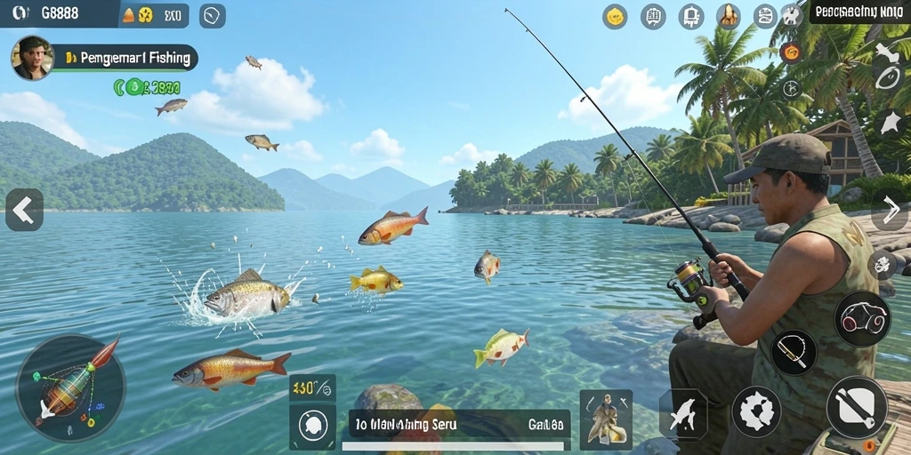Gameplay seru CVG8888 dengan pengalaman memancing yang mendalam.