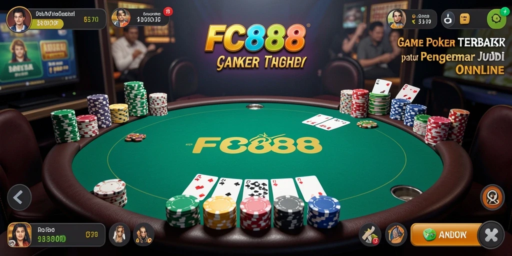 Tampilan gameplay Poker yang mendebarkan di FC888.