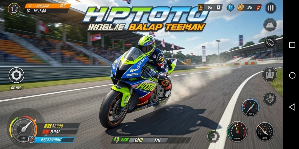 Gameplay menegangkan dalam balap motor di HPTOTO.