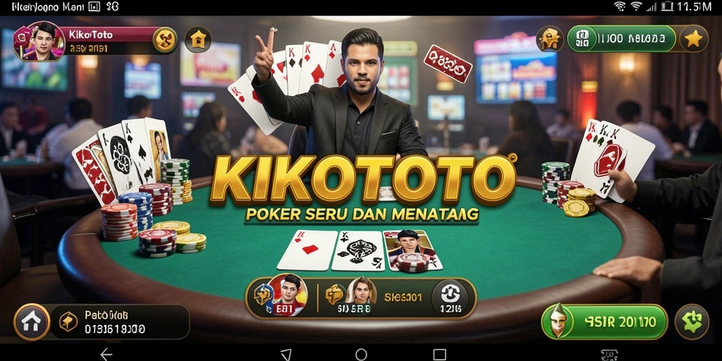 Tampilan gameplay menarik dari KIKOTOTO yang memikat para pemain poker.
