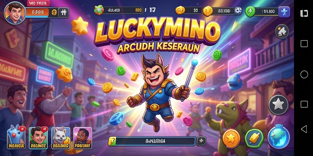 Screenshot gameplay LUCKYMINO menampilkan aksi seru dalam permainan Arcade.