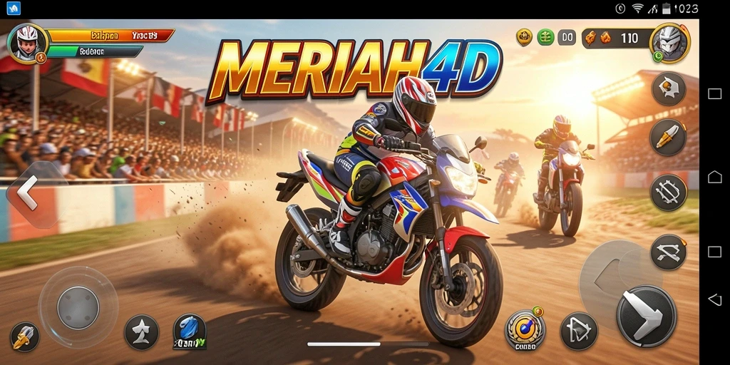 Gameplay seru dan kompetitif di MERIAH4D yang menampilkan kecepatan motor.