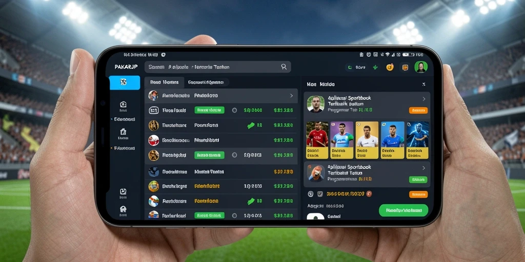 Tangkapan layar menampilkan tampilan menarik dari aplikasi Sportsbook PAKARJP.