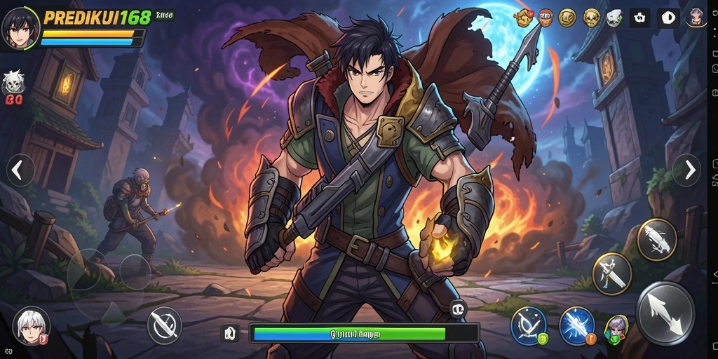 Tampilan gameplay PREDIKSI168 yang memukau dengan karakter anime.