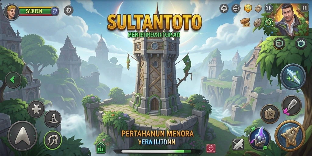 Tampilan gameplay menara pertahanan yang mendebarkan dari SULTANTOTO.